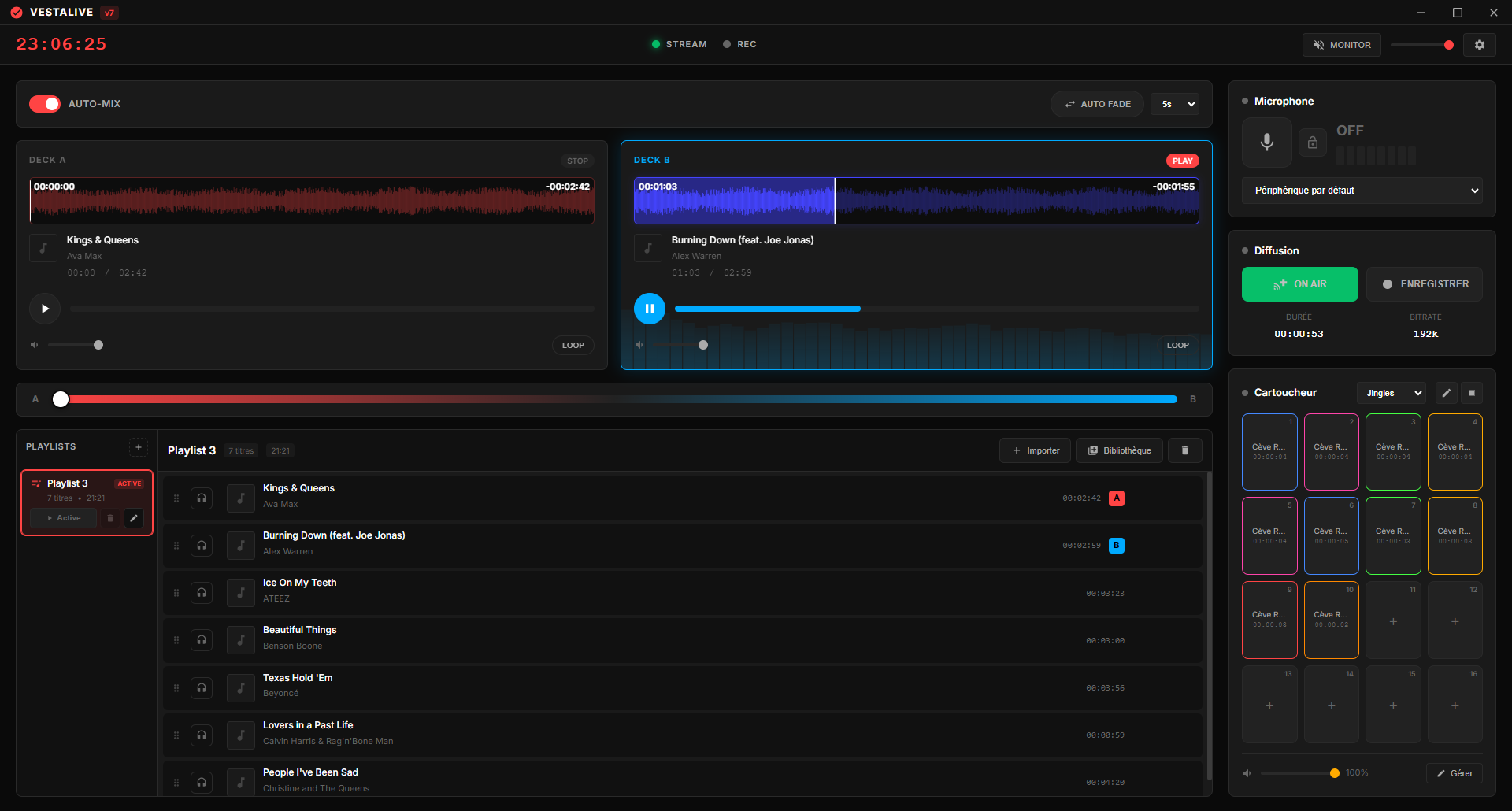 Vestalive v7 Interface